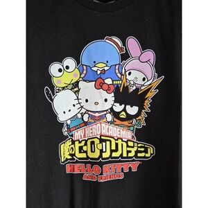My Hero Academia Hello Kitty And Friends Shirt Mens Small Black Anime Graphic